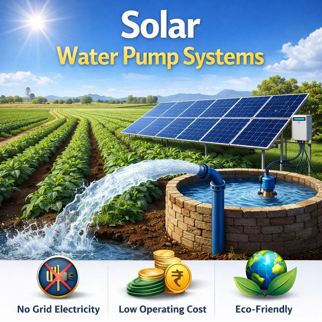 Solar water pump system for farming